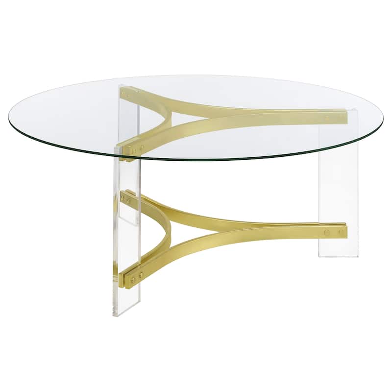 Janessa Round Glass Top Acrylic Leg Coffee Table Clear