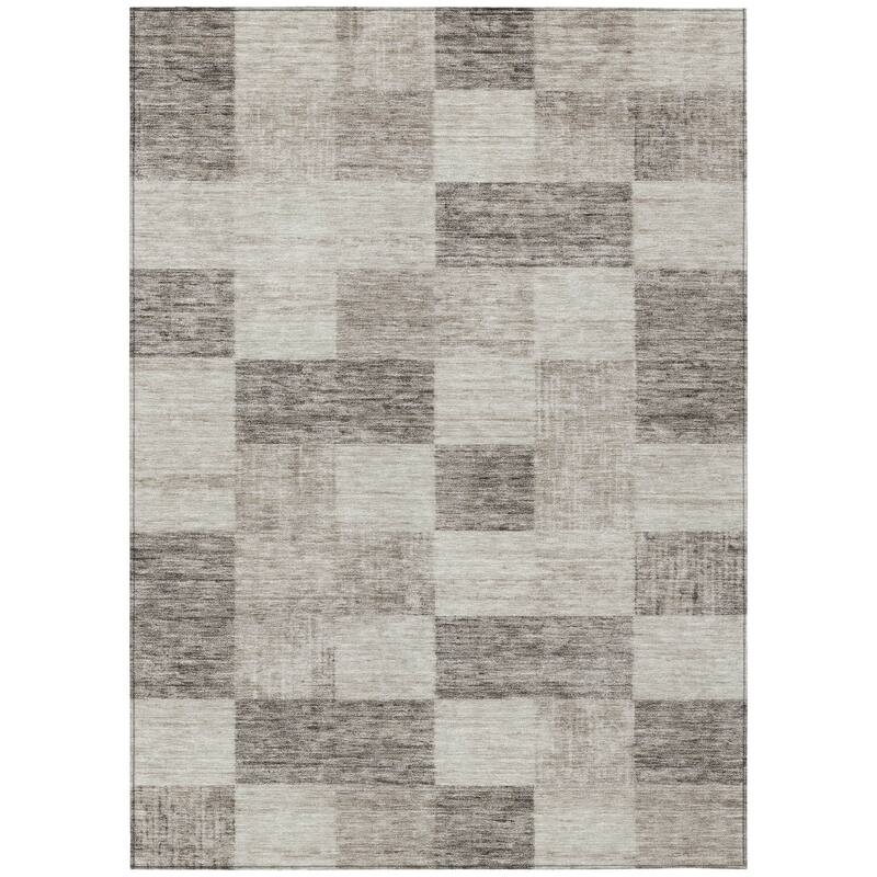 HomeRoots Geometric Transitional Rectangle Outdoor Rug