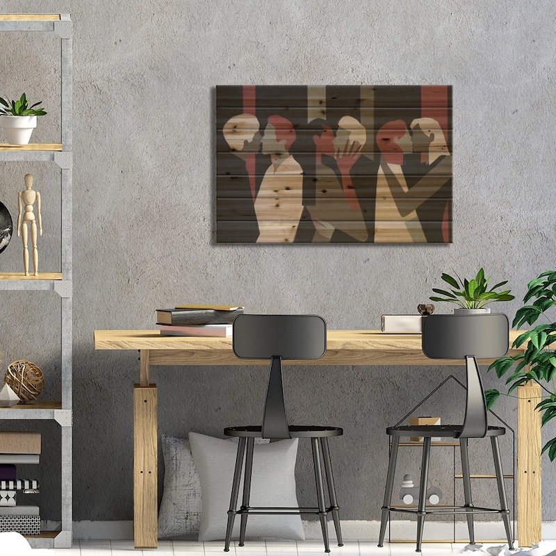 Kisses Print On Wood by Valeriya Simantovskaya - Multi-Color