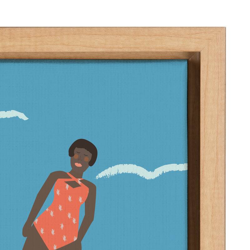 Kate and Laurel Sylvie Swimmers Framed Canvas by Queenbe Monyei
