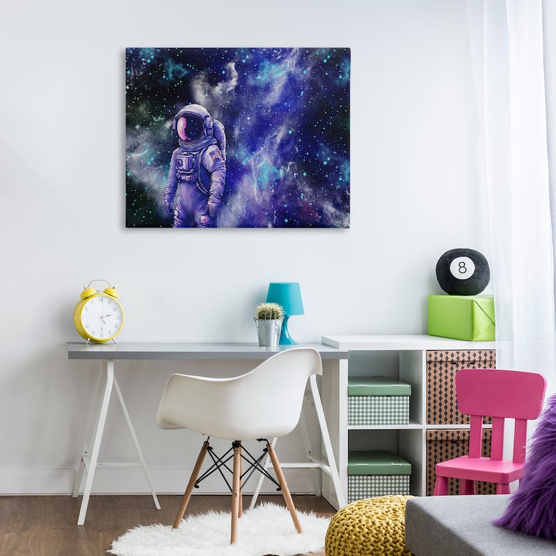 Stupell Astronaut with Blue Nebula Canvas Wall Art Design By Jesse Keith