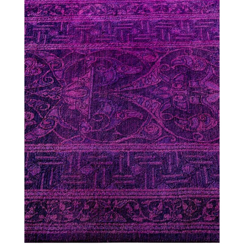 Contemporary Overdyed Wool Hand Knotted Runner - 2' 6" x 12' 5"