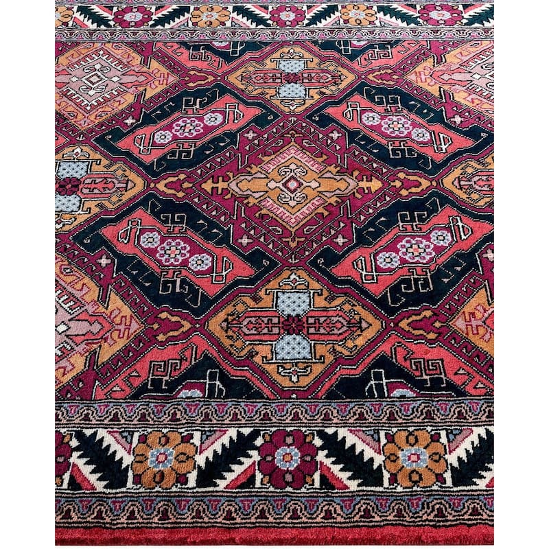 Overdyed, One-of-a-Kind Handmade Area Rug - Red - 4' 0" x 6' 6"