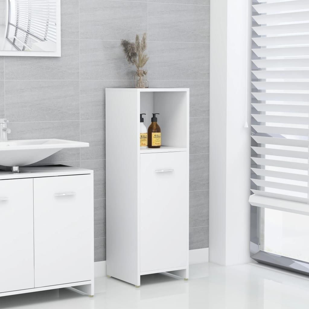 vidaXL Bathroom Cabinet White 11.8"x11.8"x37.4" Chipboard