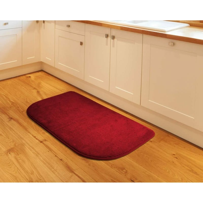 Soft Plush Memory Foam Kitchen Rug Mat - Non-Slip Backing - 18x30 Inch - 18"x30" Rectangle