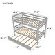 preview thumbnail 4 of 17, Twin Over Twin Rubber Wood Bunk Bed with Trundle, Convertible into 2 Twin Size Beds-Grey