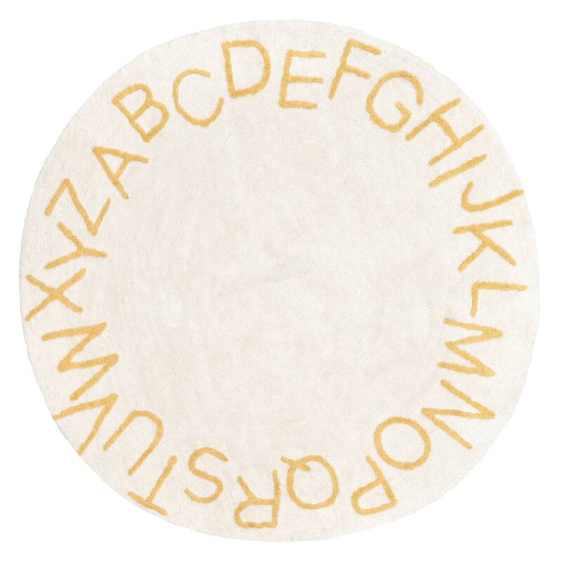 Nuloom Alphabet SpinClean Washable Round Rug