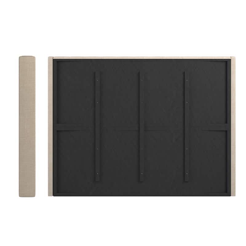 Detmold Wingback Button Tufted Linen Fabric Headboard
