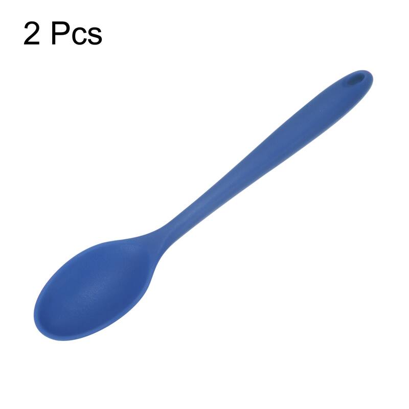 2Pcs Silicone Spoons Heat Resistant Cooking Utensil Mixing Spoon