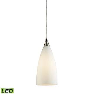 Elk Home Vesta Satin Nickel With White Glass 1 Light Pendant