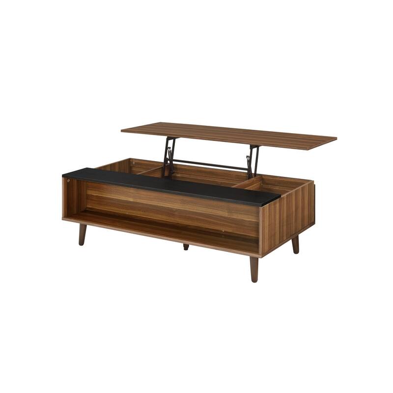 Coffee Table w/Lift Top, Walnut & Black