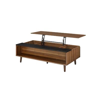 Coffee Table w/Lift Top, Walnut & Black