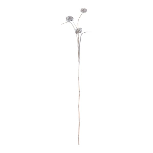 63" Whitewash Unique Freestanding Pangi Flowers Decorative Accessory - N/A