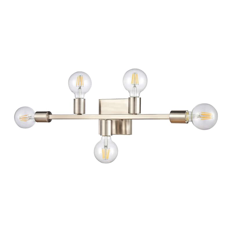 Attune 22-inch Wide 5-Light Vanity Light in Burnished Brass - 22