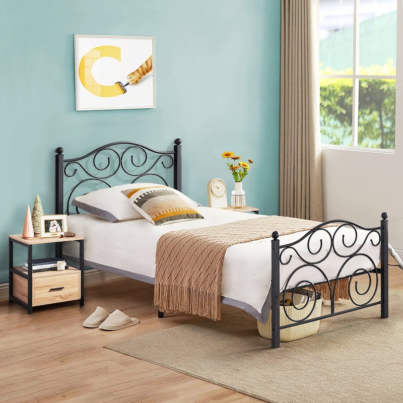 Taomika 3-Pieces Bed Frame and Modern Nightstands Sets