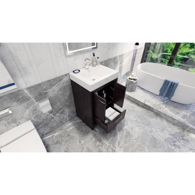 Dove 24'' Freestanding Vanity with Reinforced Acrylic Sink