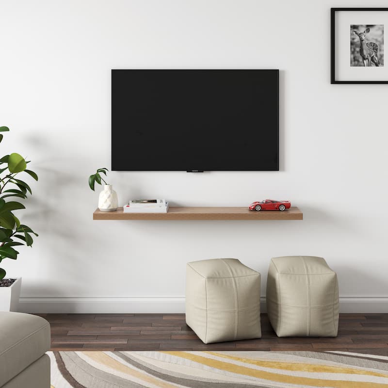 Modern and Contemporary JD Walnut Floating Shelf - 47.2*9.25*1.5 inches - 47.2*9.25*1.5 inches - JD Walnut