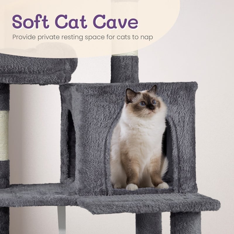 57 inch Cat Tree Cat Tower for Indoor Cats Dark Grey