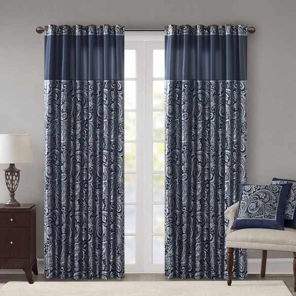 Madison Park Whitman Jacquard Curtain Panel Pair - Bed Bath
