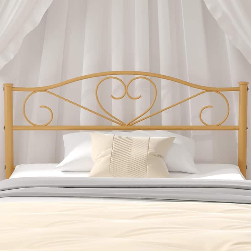 VECELO Twin Size Metal Bed Frame Set of 2, Heavy Duty Platform Beds with Headboard, No Box Spring Needed, Under Bed Storage