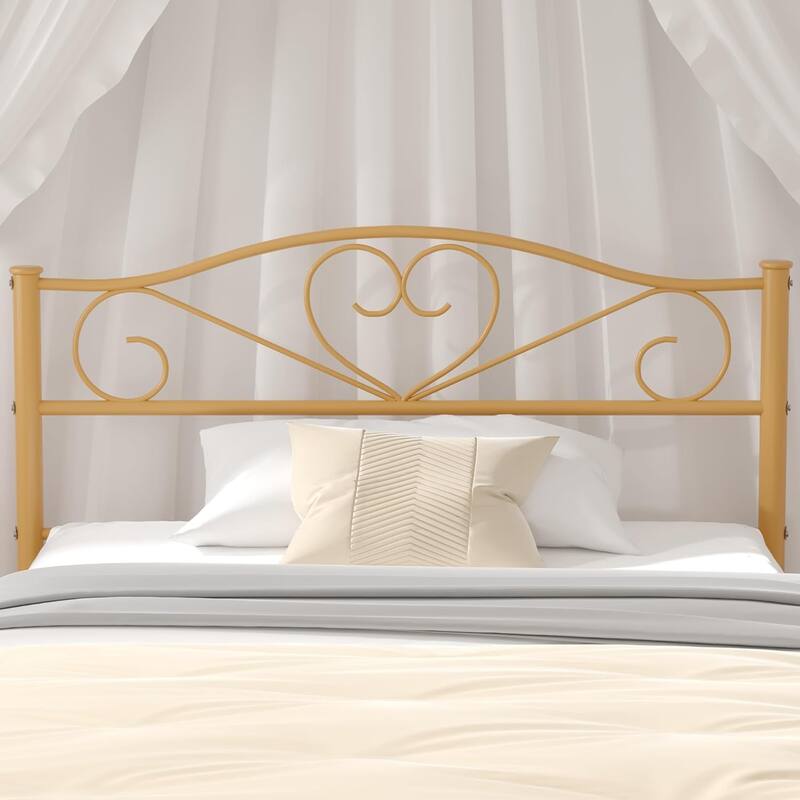 VECELO Metal Platform Bed Frame with Headboard & Footboard, Steel Slats Mattress Foundation, No Box Spring Needed