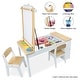 preview thumbnail 2 of 6, Milliard 2-in-1 Kids Art Table, Easel Table and Chair Set, Toddler Craft and Play Wood Activity Center, Storage Bins, Paper Roll