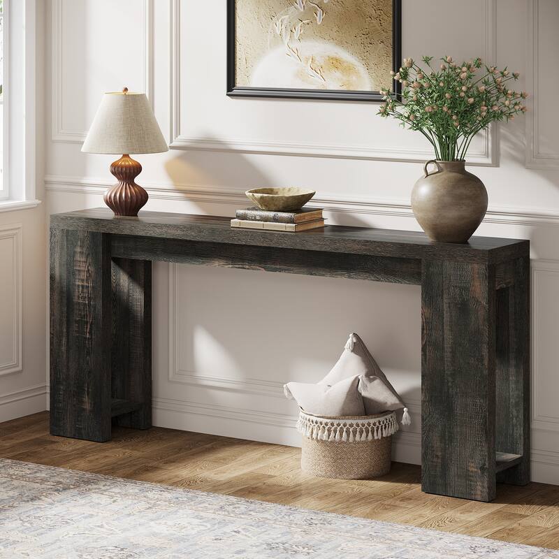 70.9 Inches Extra Long Console Table for Living Room, Hallway - Black