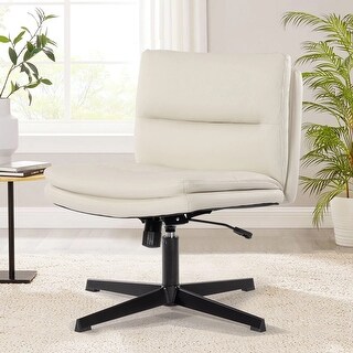 PU Leather Armless Swivel Office Desk Chair Task Chair - Bed Bath ...