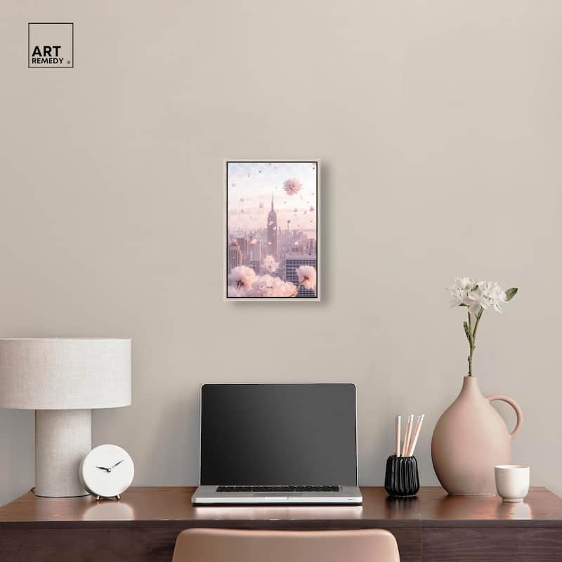 Raining Petals in NYC Canvas by Art Remedy