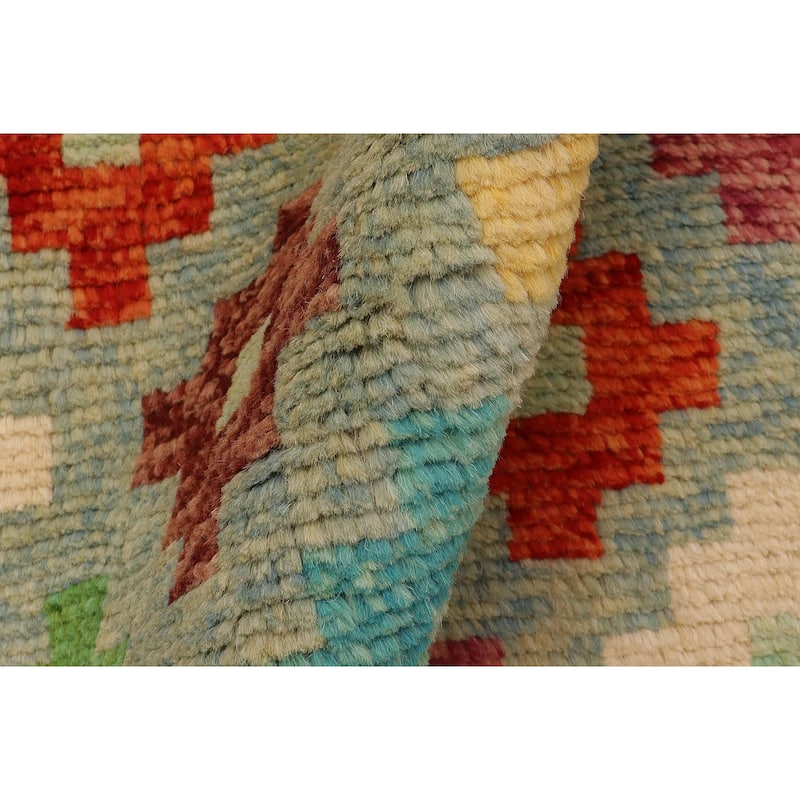 Contemporary Balochi Mcintyre Blue/Rust Hand Knotted Wool Rug - 5'1'' x 8'2''
