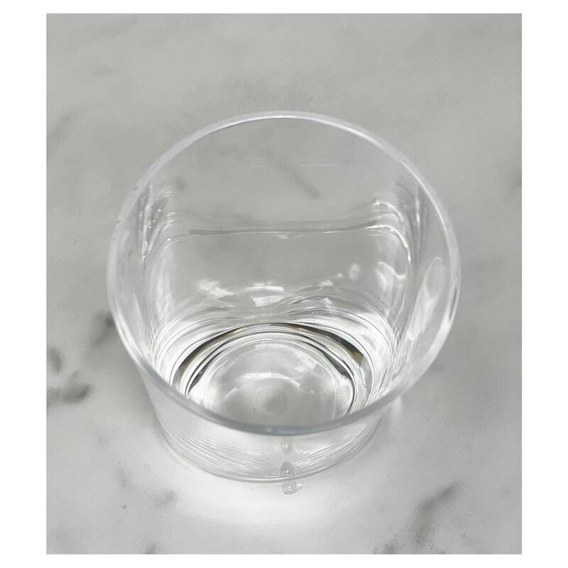 HomeRoots Set of Four Clear Tritan Plastic Stemless Whiskey Glass - 3.50 in. x 3.93 in. x 3.50 in.
