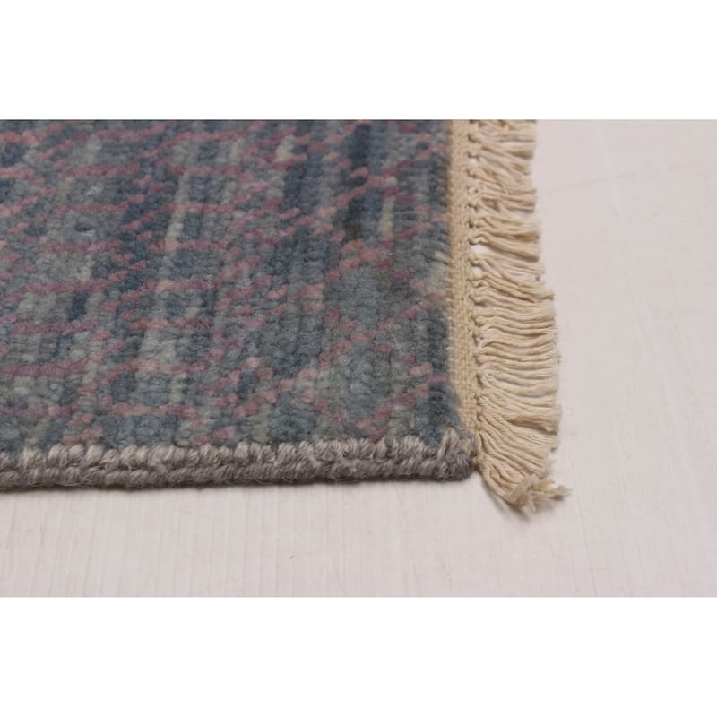 ECARPETGALLERY Hand-knotted Silk Shadow Grey Wool Rug - 5' 11" x 8' 11"