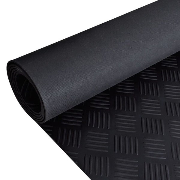 vidaXL Rubber Floor Mat Anti-Slip 7' x 3' Checker Plate