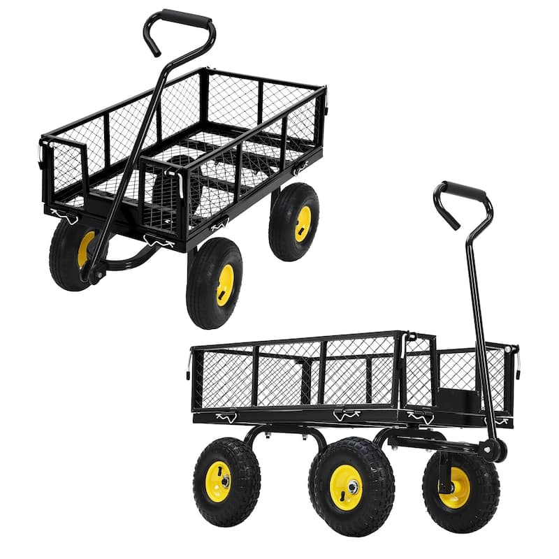 Heavy Duty Steel Utility Garden Wagon Cart with Removable Sides