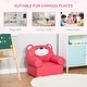Thumbnail 5, Qaba Kids Sofa with Bear Design and Ergonomic Backrest, Adds Dreamlike Atmosphere to any Daycare, Preschool, Kids Room, Rose Red. Changes active main hero.