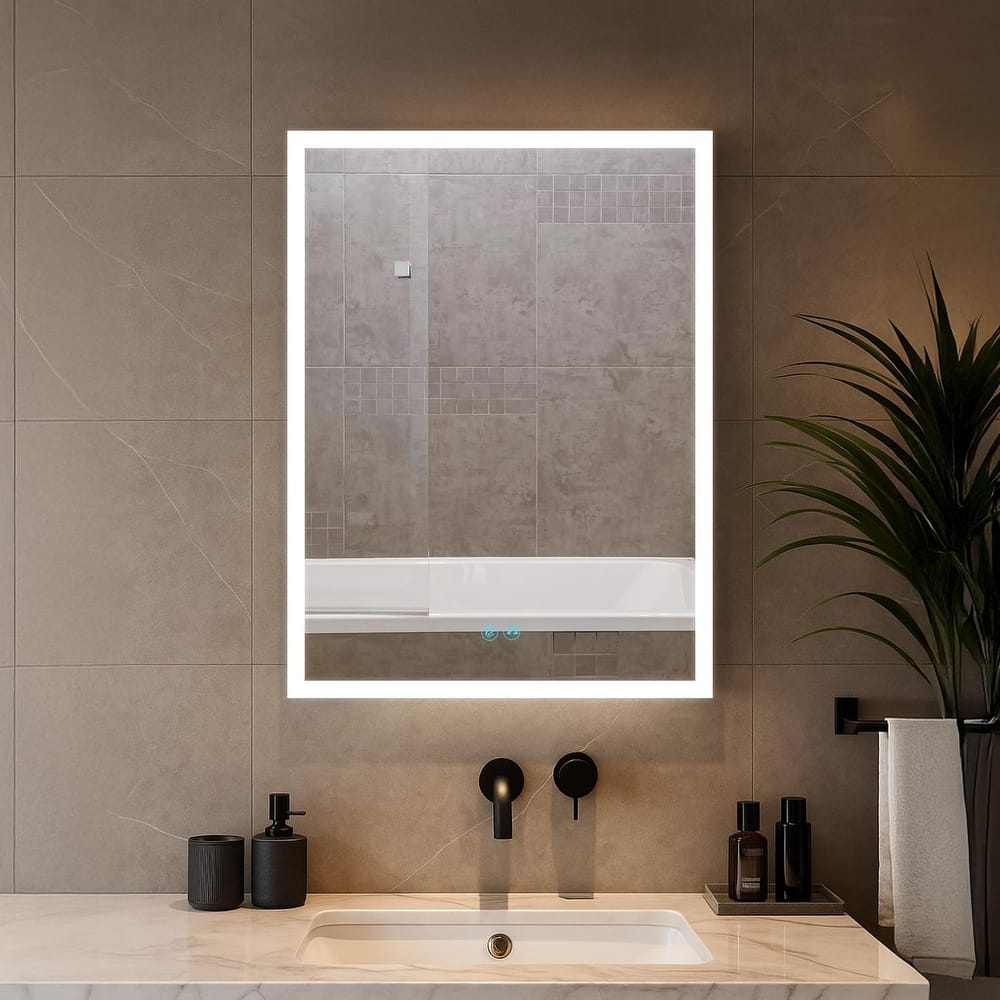 Blossom LED Lighted Bathroom Medicine Cabinet, Mirror, Left Hinge, Defogger