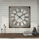 preview thumbnail 9 of 14, Gray Metal Cutout Decorative Wall Clock with Brown Distressing