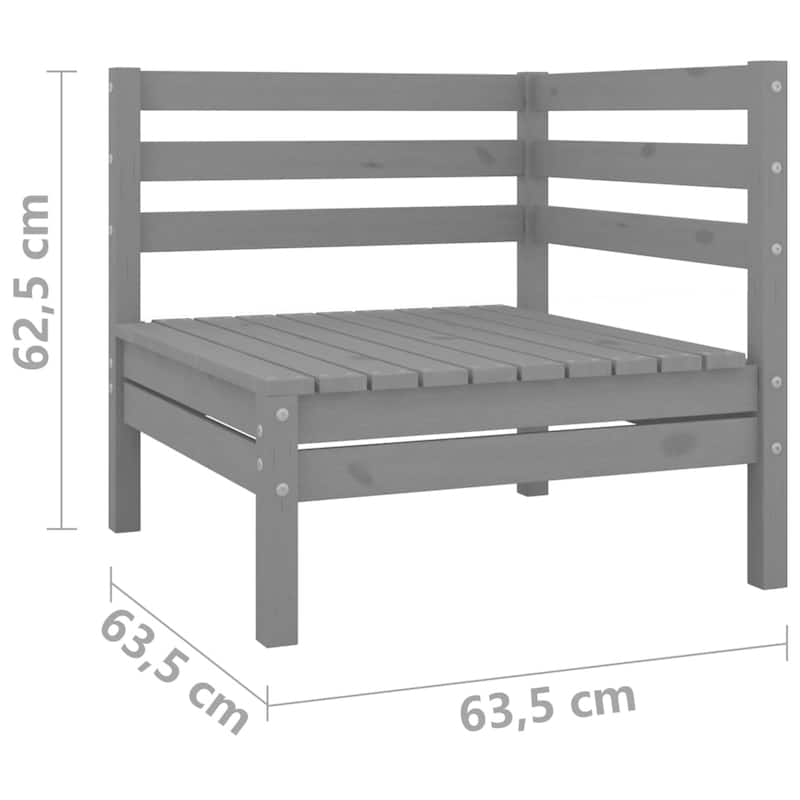 vidaXL Patio Loveseat Outdoor Patio 2-Seater Sofa for Garden Solid Wood Pine - 25" x 25" x 24.6"