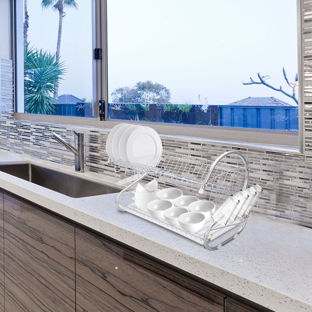 CreativeWare Grey White Ultimate Dish Rack Bed Bath Beyond 36412175