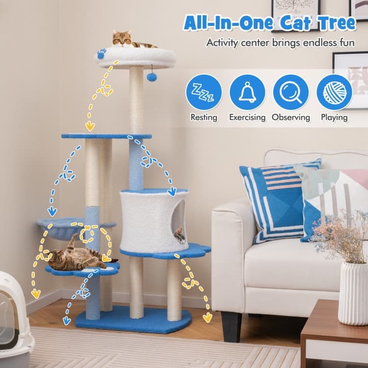 54 Inches Tall Modern Cat Tree Tower for Indoor Cats