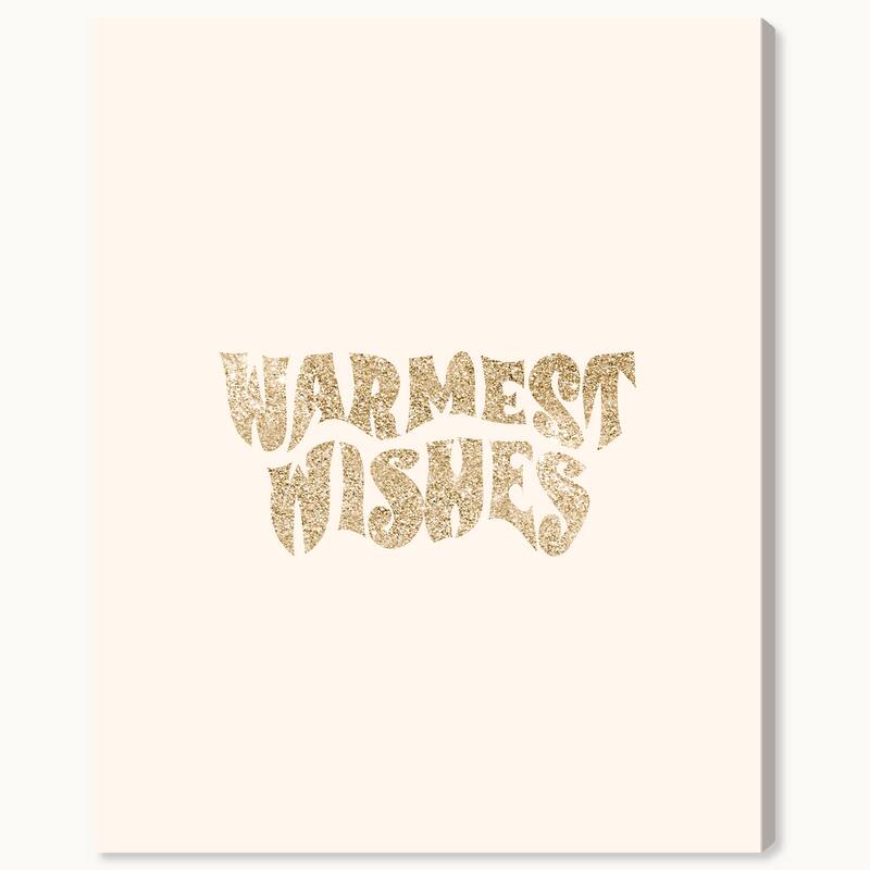 Wynwood Studio Canvas Holiday and Seasonal Warmest Wishes Glitter Gold Glam Wall Art Canvas Print