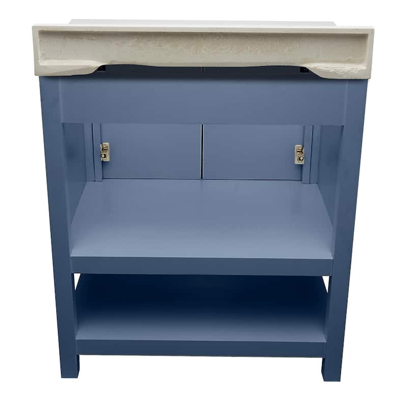 Taos 31 in. W x 22 in. D x 36 in. H Bath Vanity in with White Cultured Marble Top Single Hole.