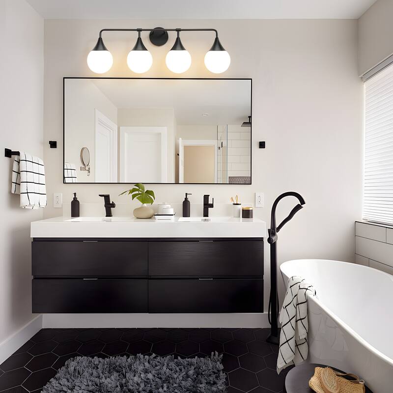 Dimmable Vanity Light with Clear Glass Shade