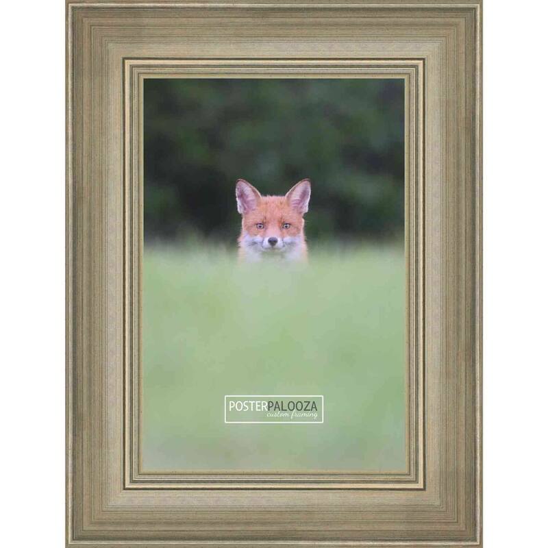 22x34 Traditional Silver Complete Wood Picture Frame with UV Acrylic, Foam Board Backing, & Hardware