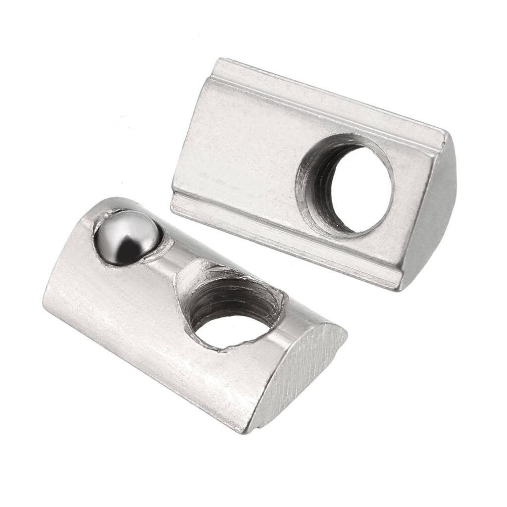 M5 Roll Ball Elastic Nuts for 2020 Series Aluminum Profile 12 Pcs - Silver Tone - 20-M5,12 pcs