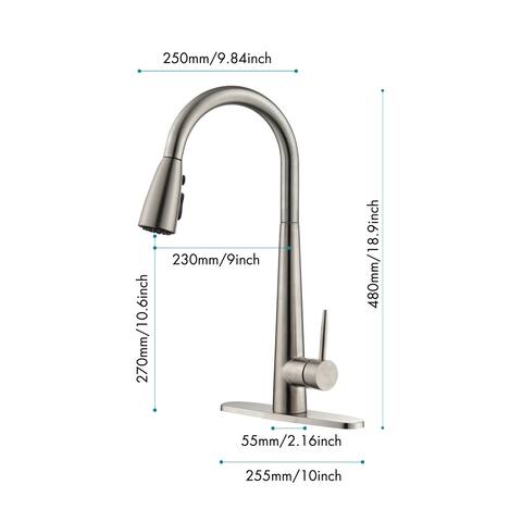 High Arc Single Handle Kitchen and Bathroom Sink Faucet with Deck Plate