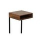 preview thumbnail 6 of 4, Carolina Living Dashiel Cubby C-Form Table - Chestnut/Black