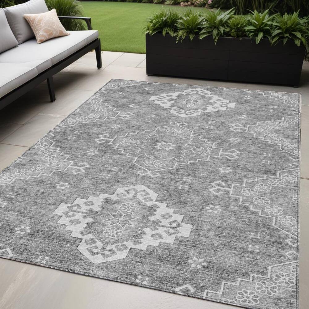 HomeRoots Medallion Traditional Rectangle Outdoor Rug