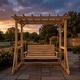 preview thumbnail 6 of 10, Solid Cedar Wood Pergola Swing, 2-Person Outdoor Wooden Swing Bench with Frame, Heavy Duty Patio Arbor Swing