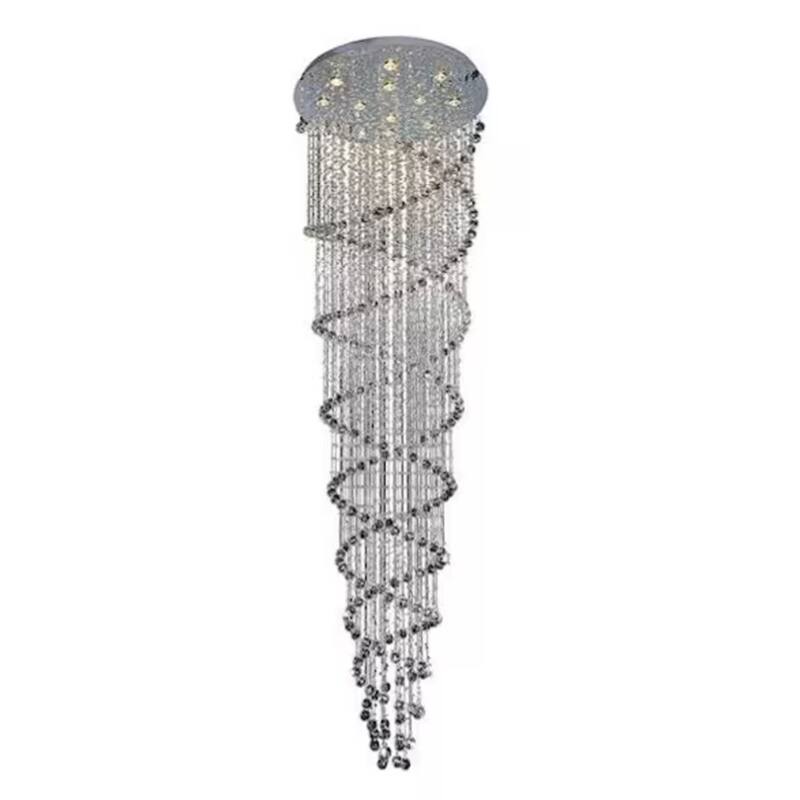 Double Spiral 12 Light Flush Mount With Chrome Finish - Chrome